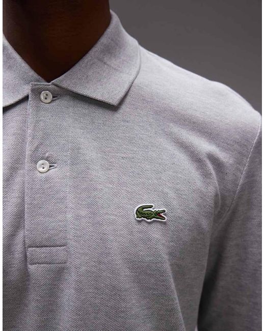 Lacoste Gray Long Sleeve Pique Polo for men