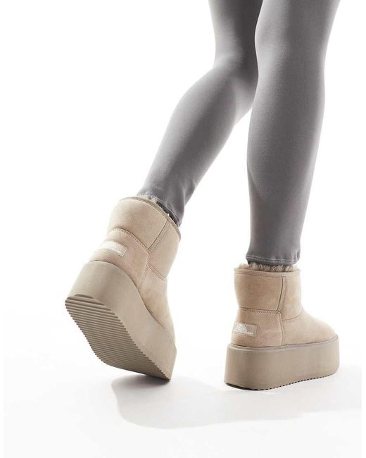 Bershka Natural Platform Cosy Boots