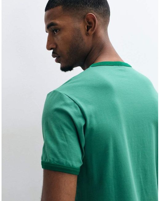ASOS Green Regular Fit T-shirt With Contrast Ringer for men