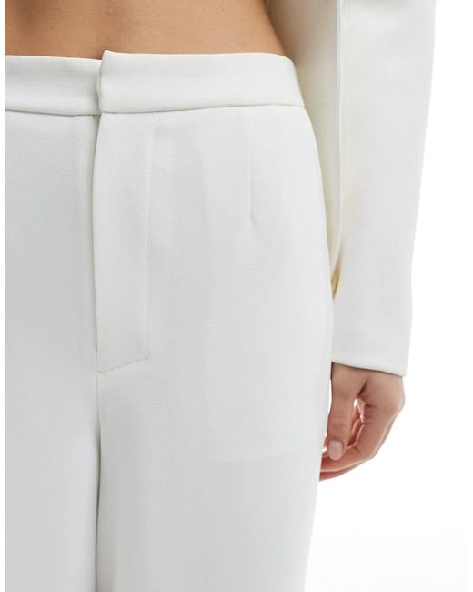 Six Stories White Bridal Wide Leg Tailored Pants