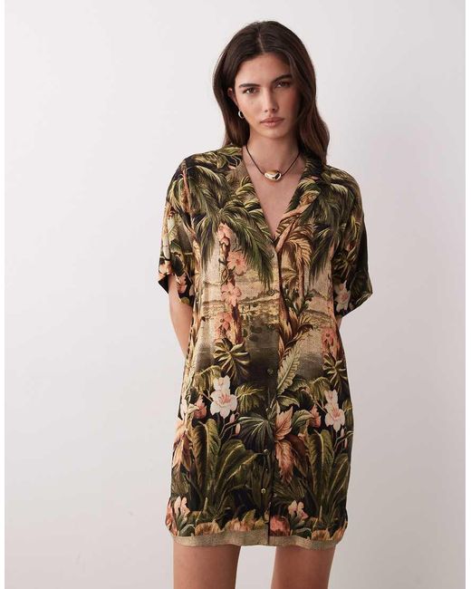 ASOS Natural Bowling Shirt Dress