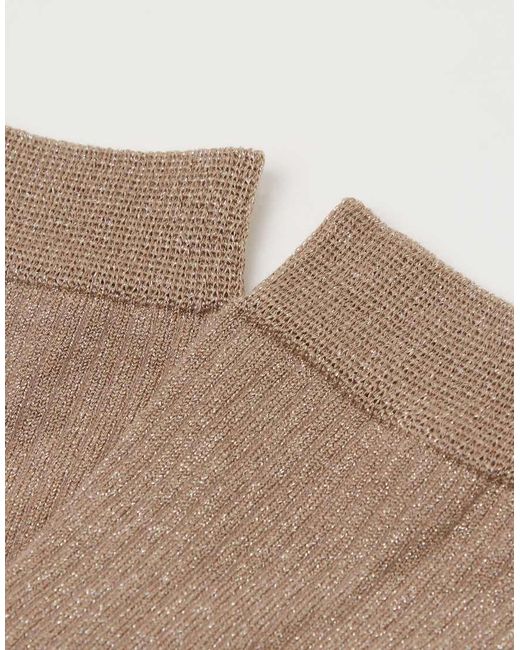 Calzedonia Natural Glitter Ribbed Socks