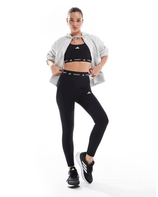 Adidas Originals White Adidas Training Techfit 7/8 Sculpt leggings
