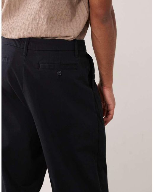 ASOS Black Relaxed Tapered Chino for men