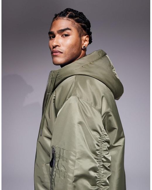 ASOS Gray Oversized Bomber Jacket for men