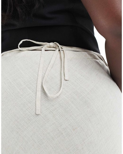 ASOS Black Asos design curve – asymmetrisch geschnittener maxirock aus leinenmix