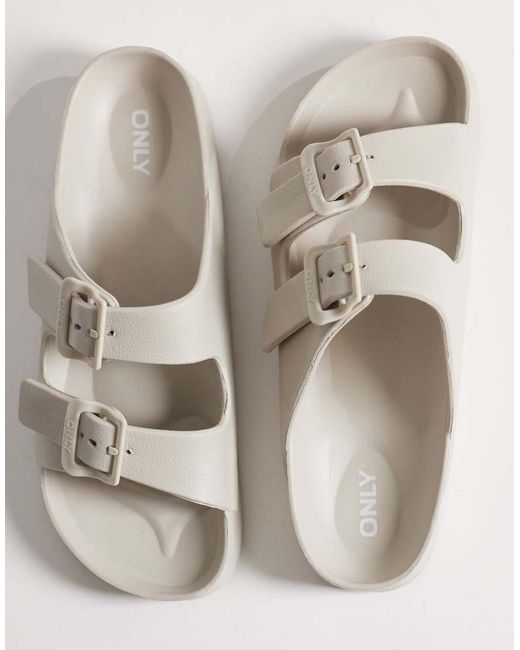 ONLY White Double Strap Sandal