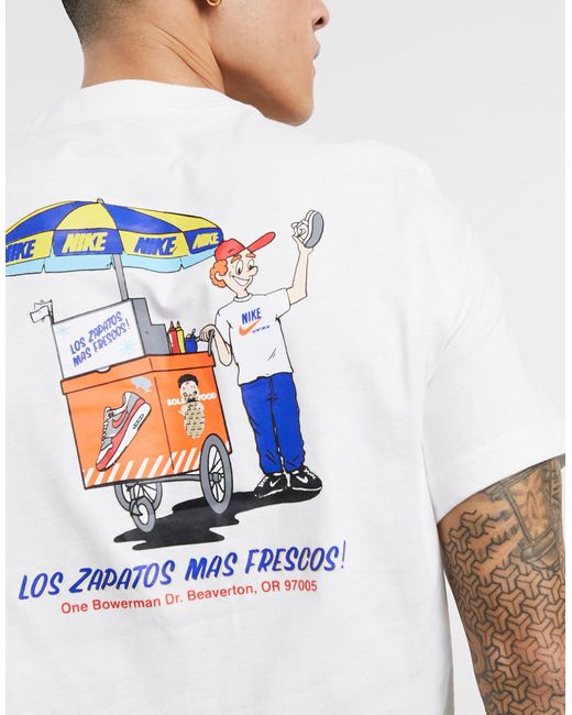 Nike – t-shirt mit imbisswagen-print am rücken in Multicolor für Herren