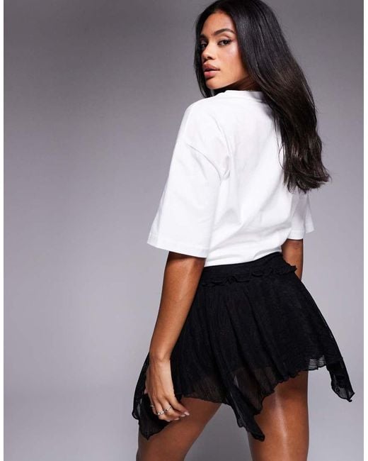 Princess Polly Black Ayra Lace Asymmetric Hem Fairy Mini Skirt