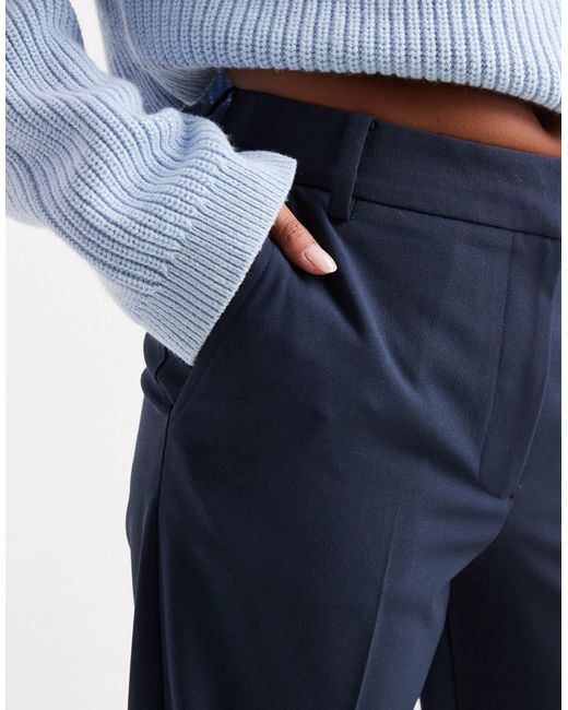 ASOS Blue Petite Tailored Slim Straight Trousers