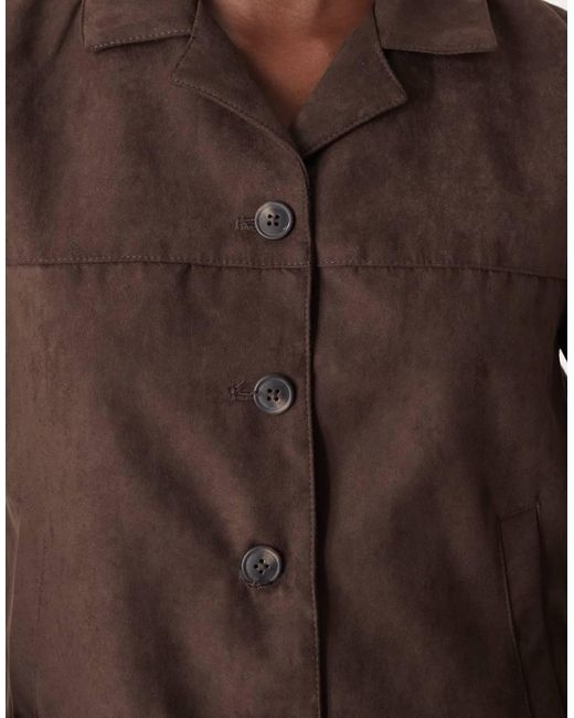 Jdy Brown Faux Suede Jacket