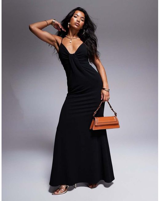 Lulus Black Plunge Cami Maxi Dress