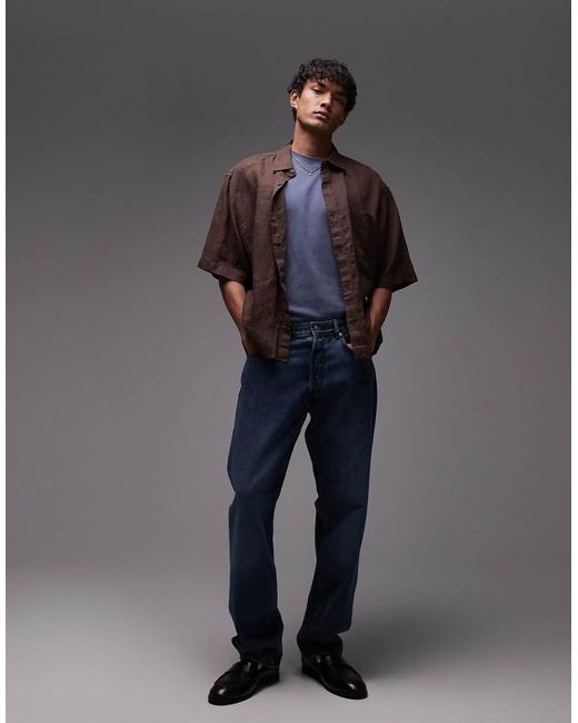 Topman Blue Oversized Fit T-shirt for men