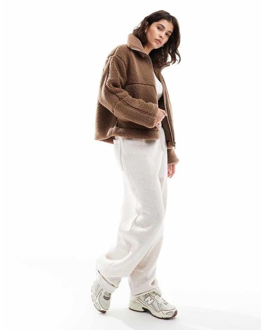 ONLY Brown Slouchy Teddy Jacket