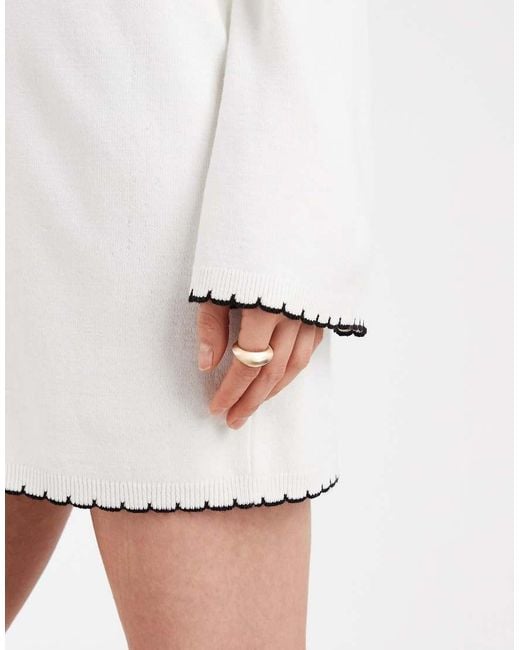 Miss Selfridge White Blanket Stitch Dress