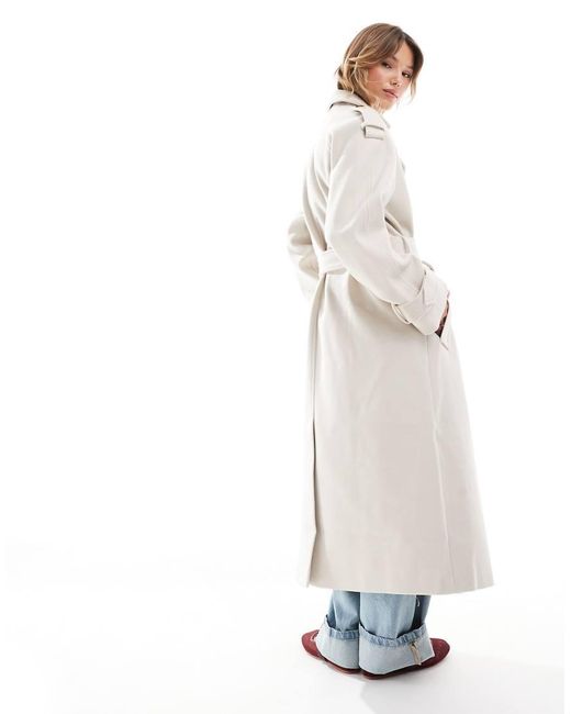 ASOS Blue Formal Faux Wool Trench Coat