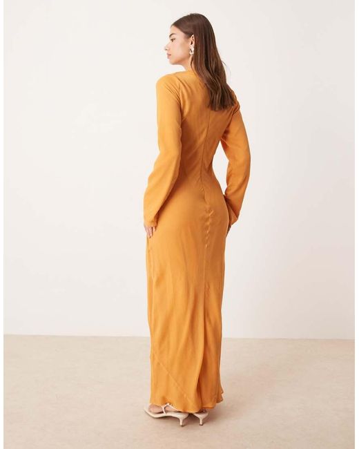 ASOS Orange Textured Embroidered Maxi Dress