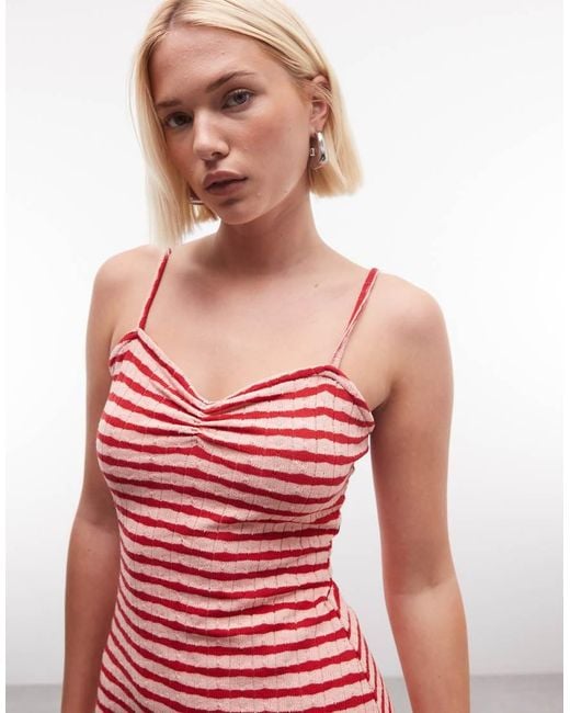 Reclaimed Vintage Striped Textured Mini Dress