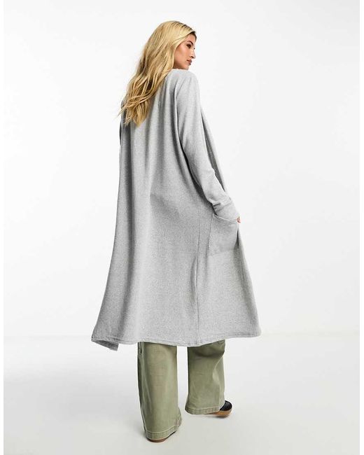 Noisy May White Lightweight Longline Cardigan