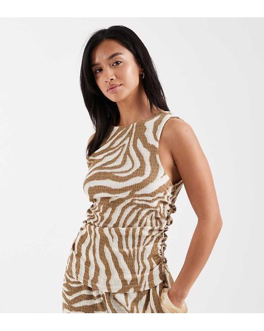 Vero Moda Multicolor Sleeveless Ruched Jersey Top