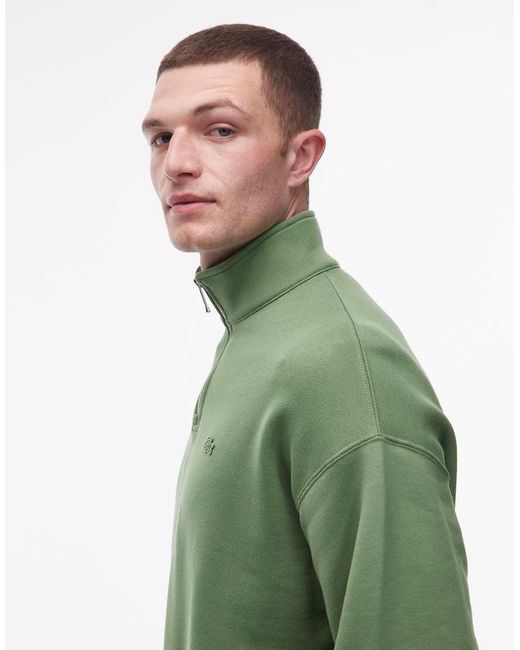 Lacoste Green Quarter Zip Sweatshirt for men