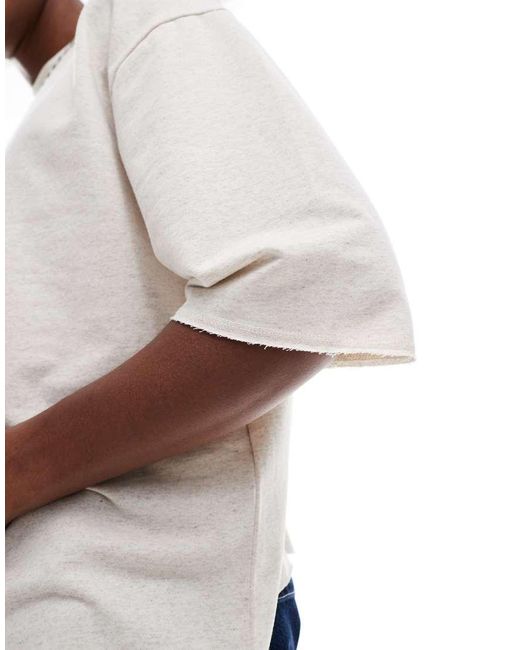 ASOS Oversized Recht T-Shirt Met Textuur En Onafgewerkte Zoom in het White voor heren