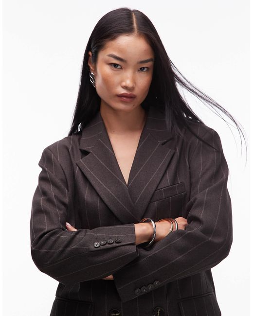 ASOS Black Tailored Double Breasted Relaxed Blazer Suit