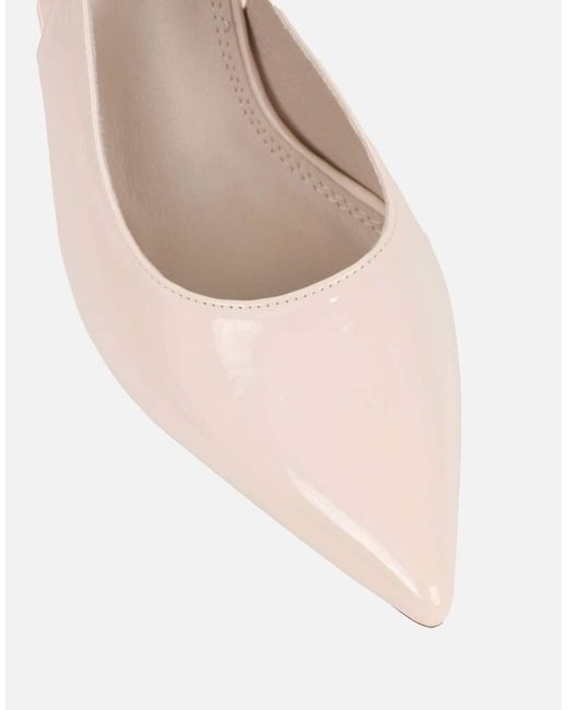 SIMMI Natural Limani Pearlised Patent Slingback Courts