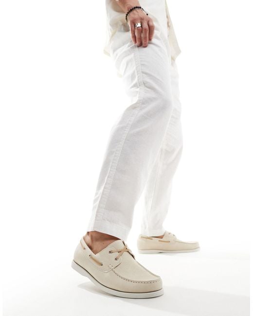 Chaussures bateau - taupe Truffle Collection pour homme en coloris White