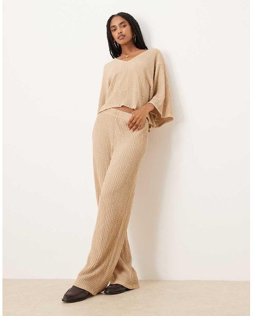 ASOS Broek Met Wijde Pijpen En Textuur in het Natural
