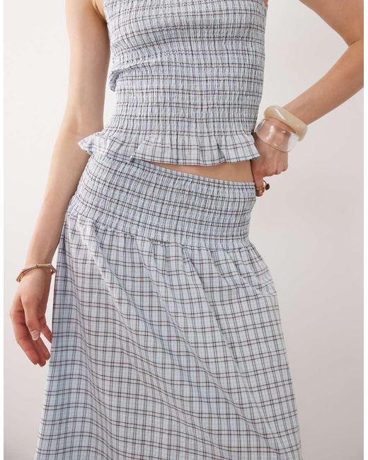 ASOS Gray Shirred Waist Maxi Skirt