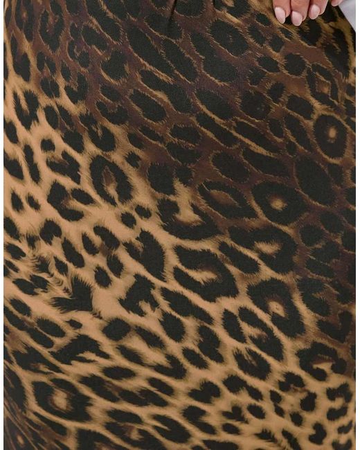 Yours Clothing Brown Leopard Print Maxi Skirt