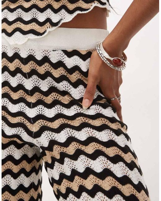 Noisy May White Loose Fit Crochet Trouser Co-ord