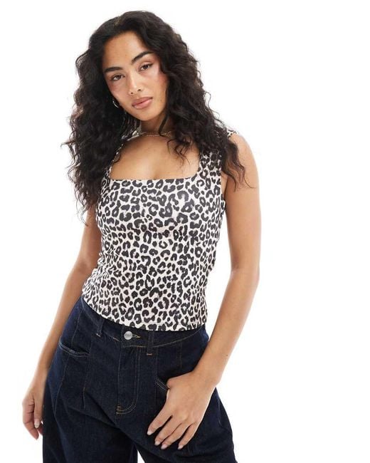 Vero Moda White Square Neck Singlet Top