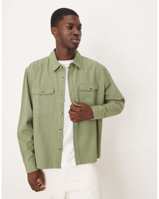 Cotton On Green Boxy Overshirt for men