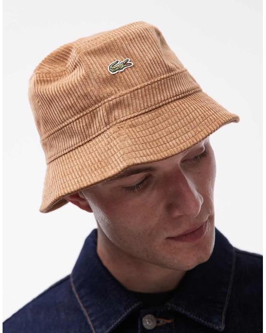 Lacoste Blue Logo Cord Bucket Hat for men