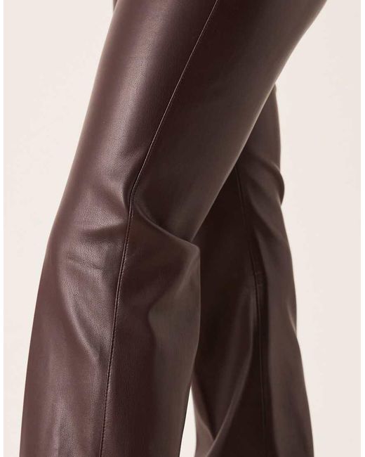 Mango Natural Faux Leather Fla Trouser