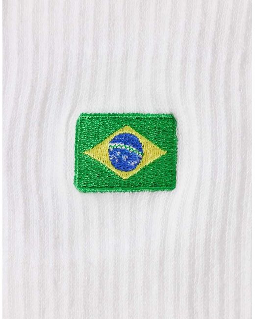 ASOS White 1 Pack With Brazil Embroidery for men