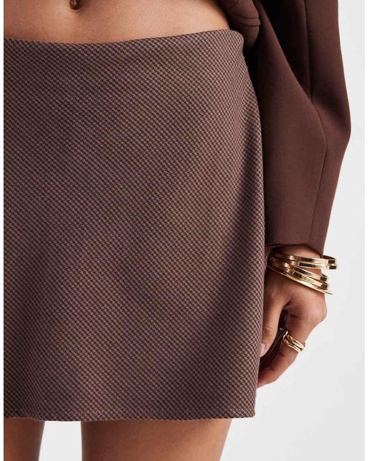 Hollister Brown Mid Rise Bias Cut A Line Mini Skirt