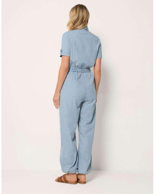 Long Tall Sally Blue Denim Elasticated Jumpsuit