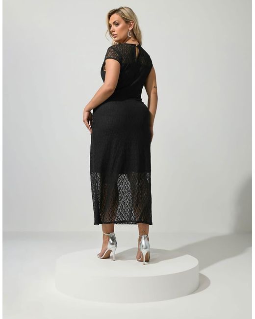 Yours Clothing Black Lace Maxi Dress