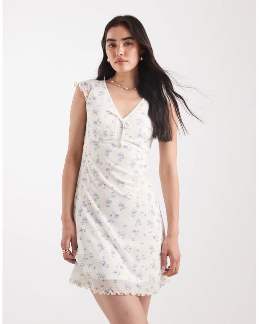 New Look White – kurzes netzstoff-freizeitkleid