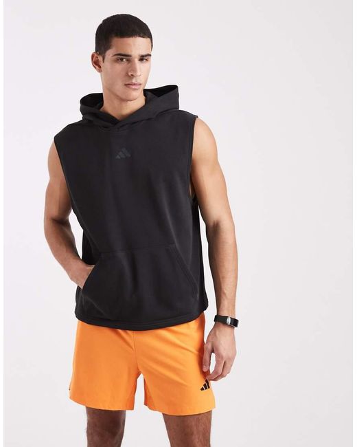 Adidas Originals Black Power Workout Hooded Tank for men
