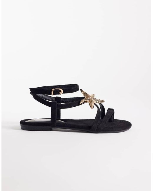 South Beach Blue Starfish Strappy Flat Sandals