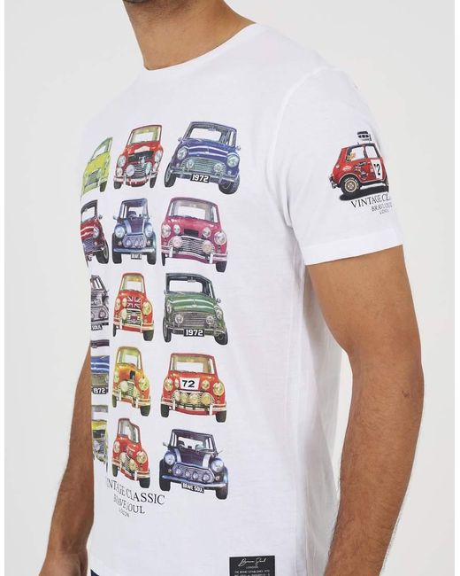 Brave Soul White Cotton Jersey Graphic T-Shirt for men