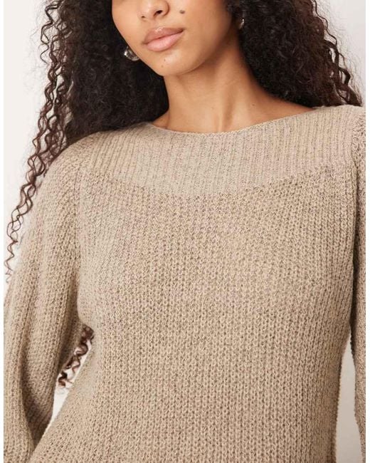Jdy White Wide Neck Knitted Mini Jumper Dress