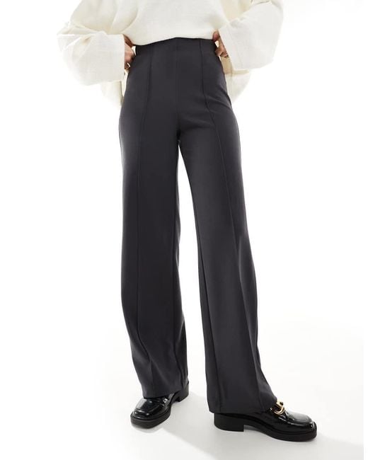 Vero Moda Broek Met Wijde Pijpen En Plooi Aan De Voorkant in het Blue