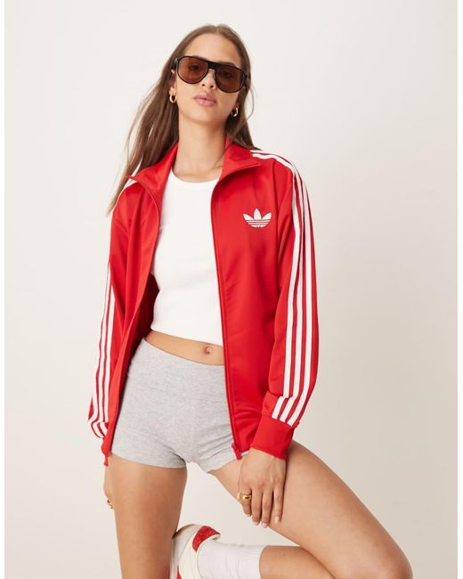 Chaqueta De Chándal Roja Firebird De -Rojo Adidas Originals de color Red