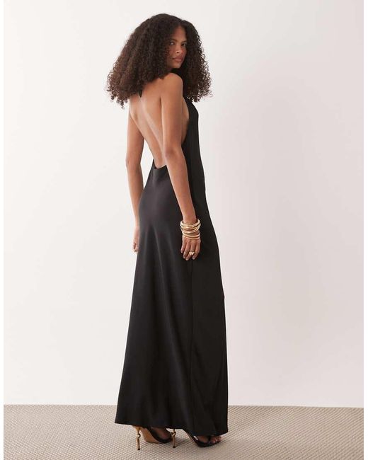 Jdy White Halter Neck Satin Maxi Dress