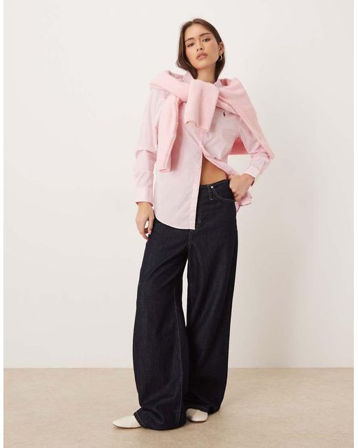 Polo Ralph Lauren Pink Icon Logo Classic Fit Cotton Twill Shirt